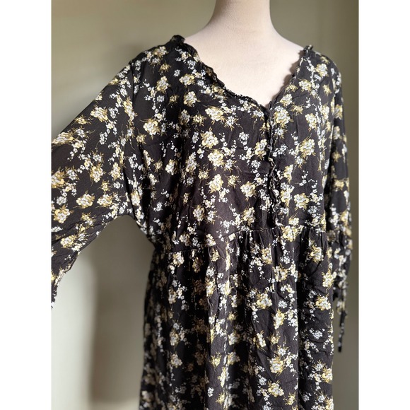 CCX‎ Floral Print Dress, Black Mini 20 boho cottage core fairy whimsigoth Y2K - Picture 2 of 4